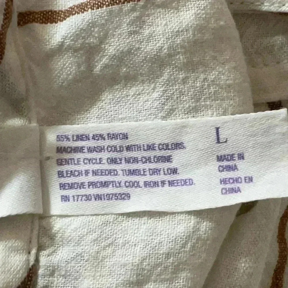 STARS ABOVE Striped Linen Blend Racerback Tank Top Size L - Picture 12 of 13